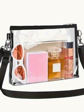 Transparent Horizontal PVC Shoulder Body Bag Small Square Bag NWOT
